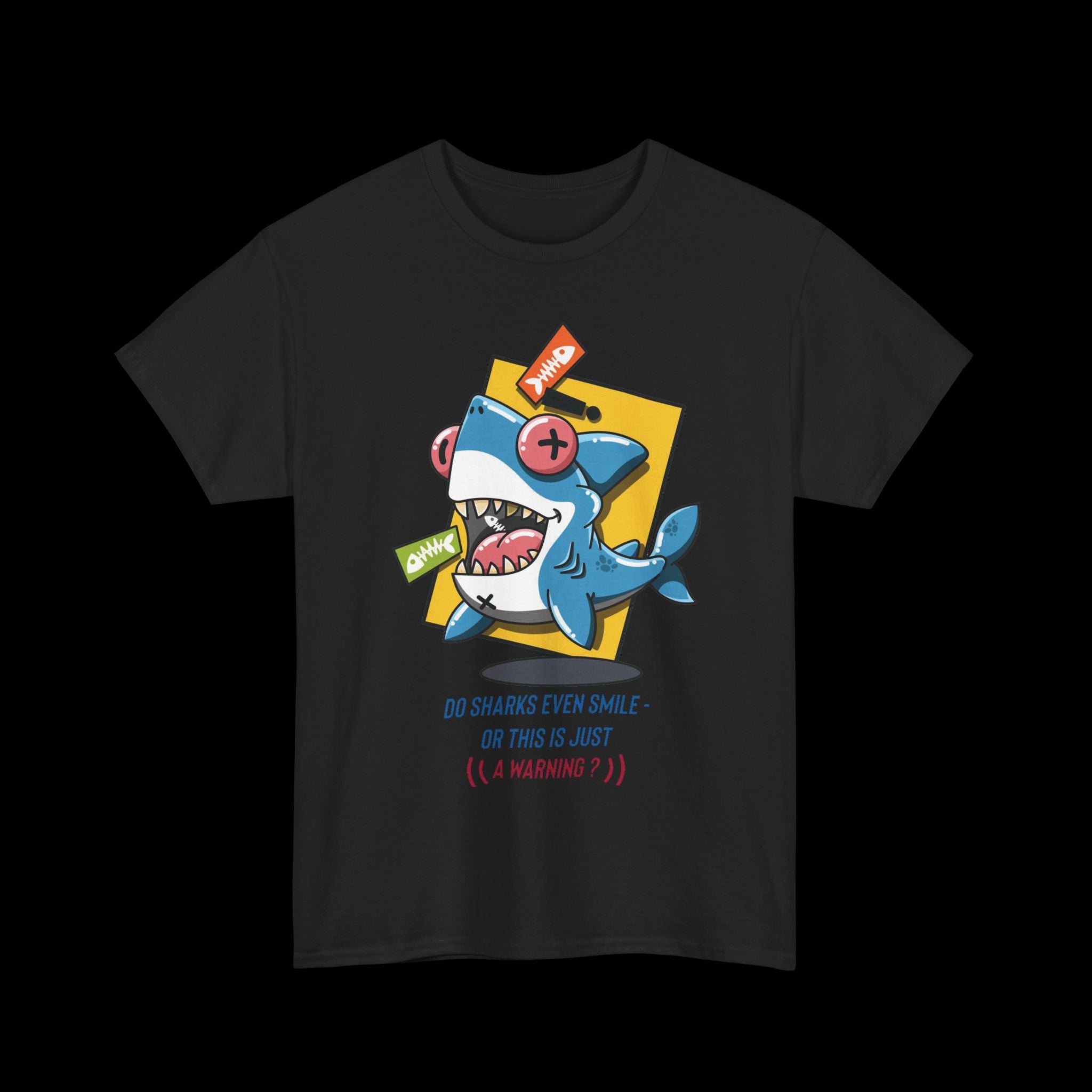 Shark Smile Tee — Cute Cartoon Shark 'Do Sharks Even Smile...' Graphic T-Shirt