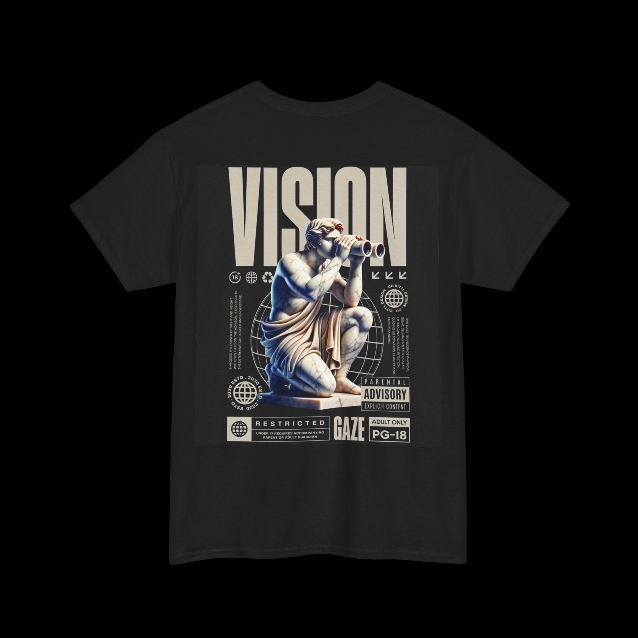 Vision Statue Graphic Tee — Retro Futuristic Streetwear T-Shirt